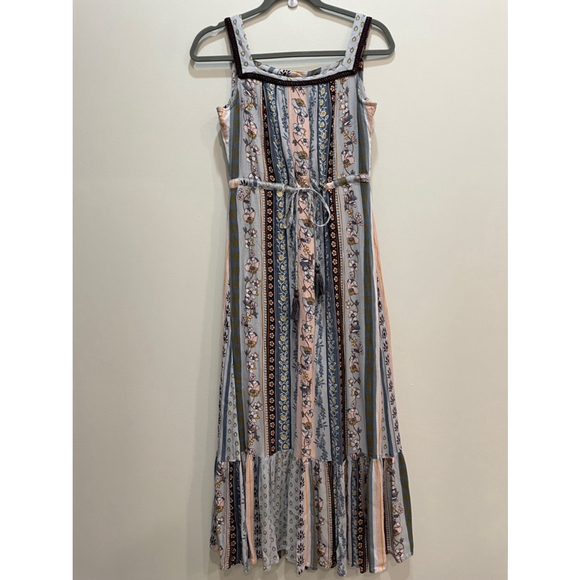 Fig Clothing Boho Cottagecore Prairie Floral Crochet Patchwork Maxi Dress XS - Picture 2 of 16